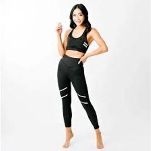 Zyia Active Black High-Rise Reflective Leggings Size 4